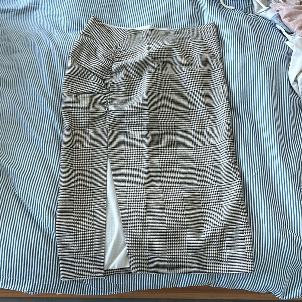 Veronica beard plaid pencil skirt